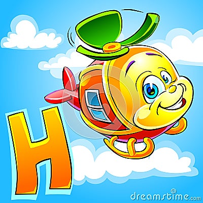 H is for Helicopter. Stock Photo