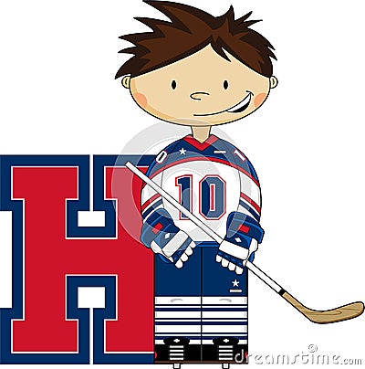 H is for Hockey Vector Illustration