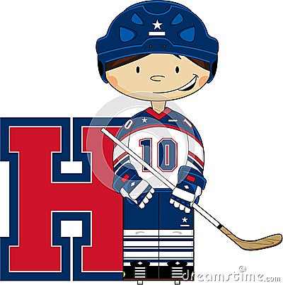 H is for Hockey Vector Illustration