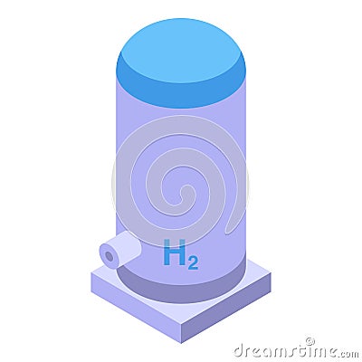 H2 hydrogen icon isometric vector. Station factory Vector Illustration