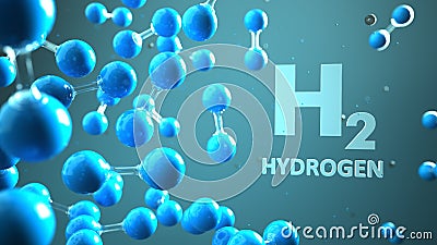 H2 Hydrogen Molecule Cartoon Illustration