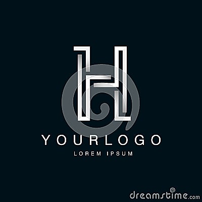 H labyrinth Logotype Stock Photo