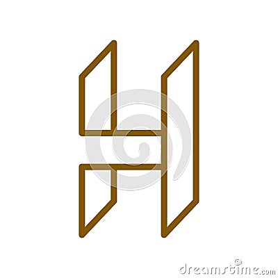 H letter icon flat alphabet logo Vector Illustration