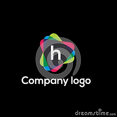 H letter video company vector logo design Vector Illustration