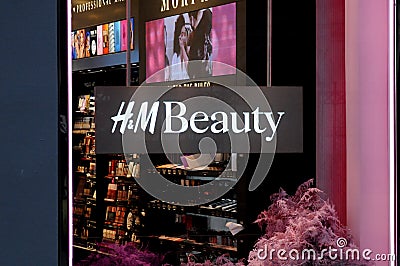 H&M Beauty shop in danish capital Copenhagen Denmark Editorial Stock Photo