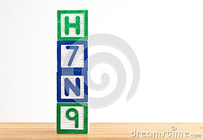 H7N9 wooden toy block Stock Photo