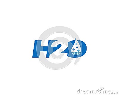 H2o or H20 Letter Water Bubble Logo Design Vector Illustration