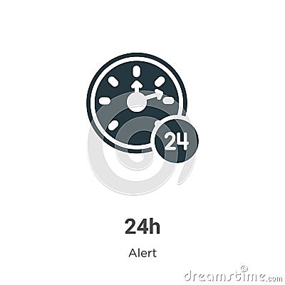 24h vector icon on white background. Flat vector 24h icon symbol sign from modern alert collection for mobile concept and web apps Vector Illustration