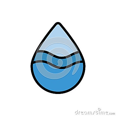 H20, water icon. Simple color with outline vector elements of aqua icons for ui and ux, website or mobile application Stock Photo