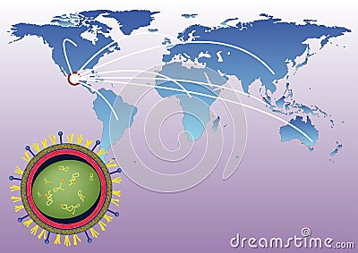 H1N1 Virus Pandemic Vector Illustration