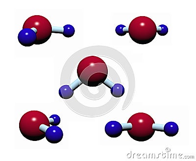 H2O molecular model - plastic Stock Photo