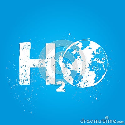 H2o water world ecology concept Vector Illustration