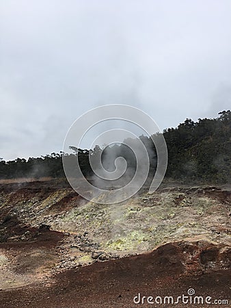 Ha`akulamanu Sulfur Banks in Hawaii Volcanoes National Park on Big Island, Hawaii. Stock Photo