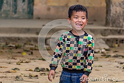 Hmong etnhic minority child smiling Editorial Stock Photo