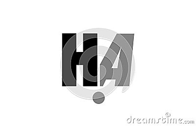 ha h a black white grey alphabet letter logo icon combination Vector Illustration