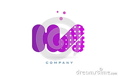 ha h a pink dots letter logo alphabet icon Vector Illustration