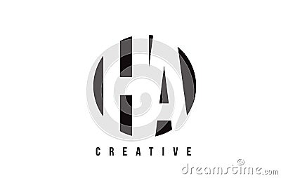 HA H A White Letter Logo Design with Circle Background. Vector Illustration