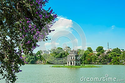 Hoan Kiem lake in Hanoi Stock Photo