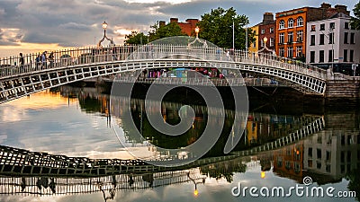 Ha Penny Bridge in Dublin, Ireland Stock Photo