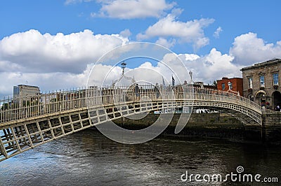 Ha Penny bridge in Dublin, Ireland Editorial Stock Photo