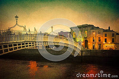 Ha`Penny Bridge Dublin Stock Photo