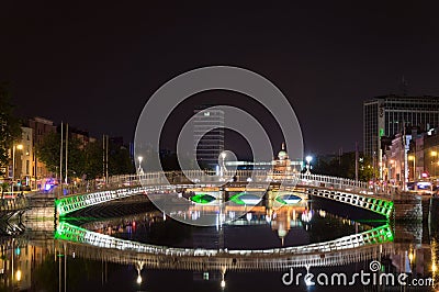 Ha penny Bridge by night Editorial Stock Photo