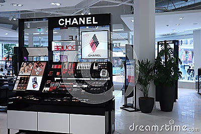 Haarlem, the Netherlands - July 8th 2018: Chanel cosmetics retail display Editorial Stock Photo