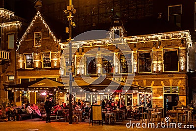 Bar in the center of town Haarlem Editorial Stock Photo