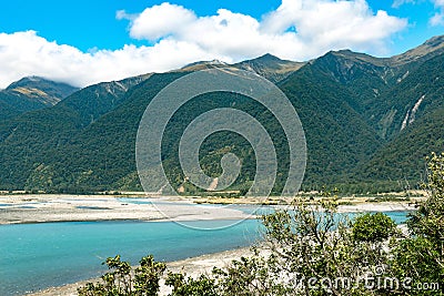 Haast River, South Island, New Zealand Stock Photo