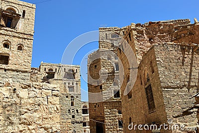 Habbabah village architecture, Yemen Stock Photo
