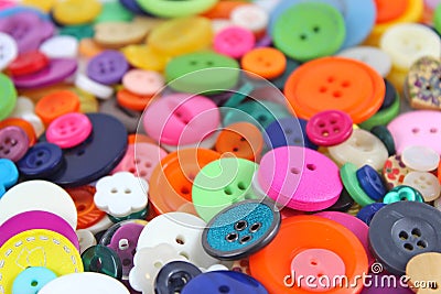 Haberdashery buttons, brightly coloured. Stock Photo