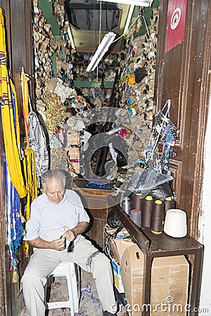 Haberdashery in Tunis Editorial Stock Photo