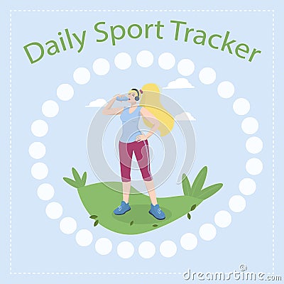 A habit tracker for daily sports and jogging. Vector Illustration