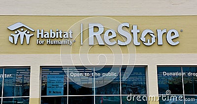 Habitat for Humanity ReStore Sign Editorial Stock Photo