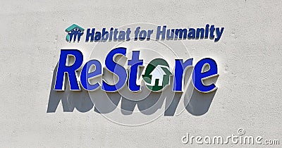 Habitat for Humanity ReStore Sign Editorial Stock Photo