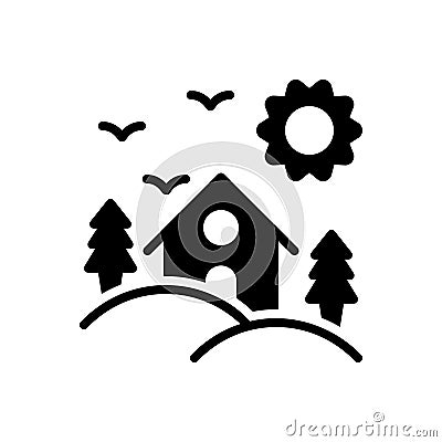 Black solid icon for Habitat, dwelling and abode Stock Photo