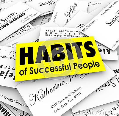 Habits of Successful People Business Cards Stock Photo