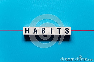 Habits word concept on cubes Stock Photo