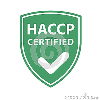 HACCP certificate shield - website emblem of HACCP standard Vector Illustration
