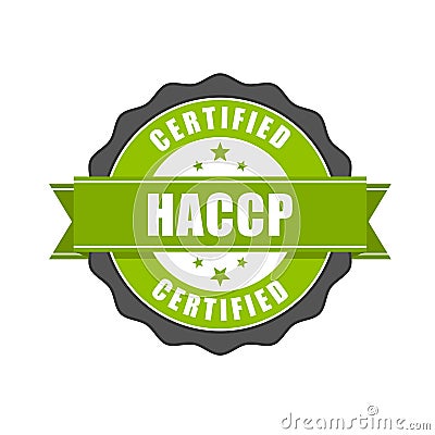 HACCP certified - quality standard seal, Hazard Analysis and Critical Control Points Vector Illustration