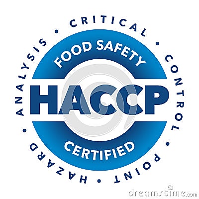 HACCP hazard analysis critical control point, food safety certified vector badge icon logo Vector Illustration