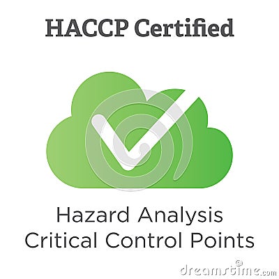 HACCP - Hazard Analysis Critical Control Points icon with award or checkmark Vector Illustration