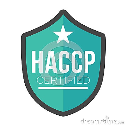 HACCP - Hazard Analysis Critical Control Points icon with award or checkmark Vector Illustration