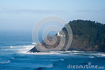 Haceta Head Lighthouse Stock Photo