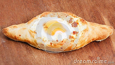 Hachapuri by Adzharia (Georgian cheese pastry Stock Photo