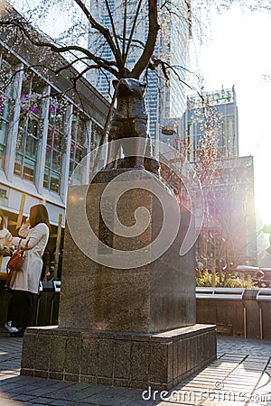 Hachiko Memorial Statue in Shibuya, Tokyo. Editorial Stock Photo