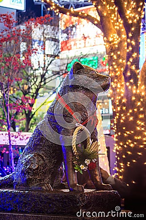 Hachiko statue in Shibuya Tokyo Editorial Stock Photo