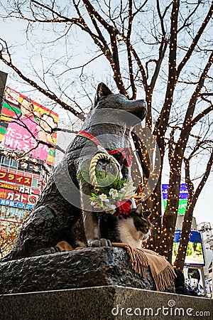 Hachiko statue in Shibuya Tokyo Editorial Stock Photo