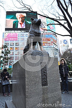 Hachiko statue in Tokyo Japan Editorial Stock Photo