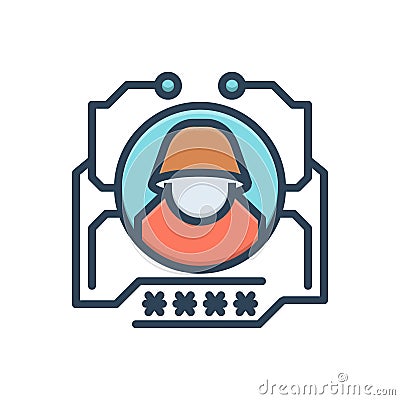 Color illustration icon for Hack, hackney and mercenary Cartoon Illustration